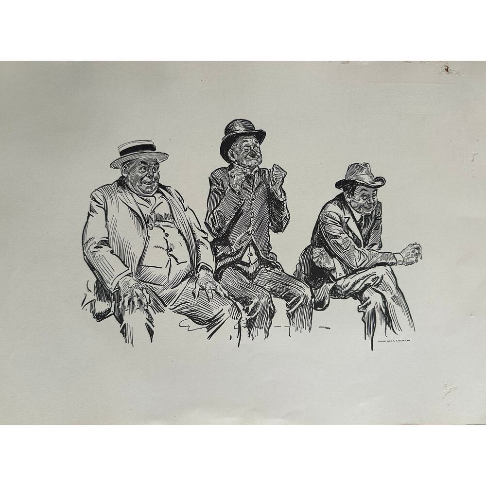Baseball Lovers, Charles Dana Gibson, Painting Print, Book Page, ~ 250728-WH 125